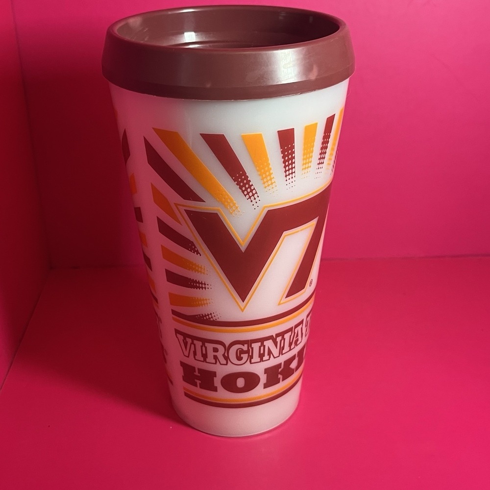 Thermo-Serv Virginia Tech VA Tech VT Plastic Thermal Travel Coffee Mug Tumbler - Picture 3 of 10